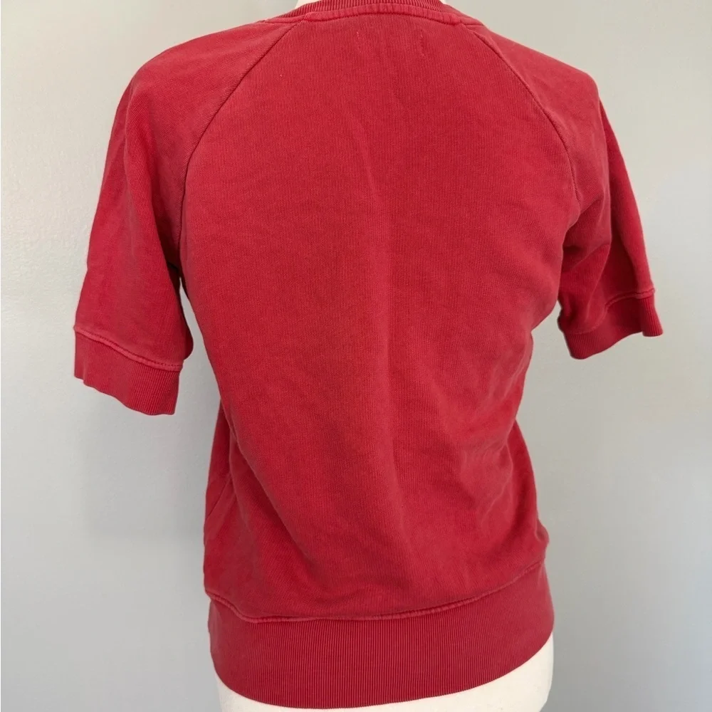 Y2K Lucky Brand Red Graphic Short Sleeve Sweatshirt